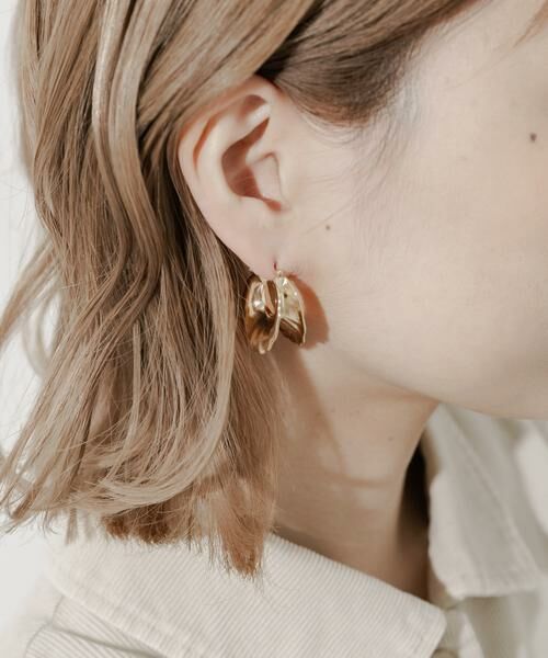 SMELLY / スメリー ピアス・イヤリング | メタルボリュームエッジフープピアス | 詳細4