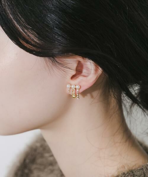 SMELLY / スメリー ピアス・イヤリング | パールビジューフリンジイヤリング | 詳細1