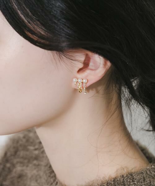 SMELLY / スメリー ピアス・イヤリング | パールビジューフリンジイヤリング | 詳細2