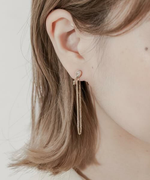 SMELLY / スメリー ピアス・イヤリング | ビジューロングチェーンイヤリング | 詳細3