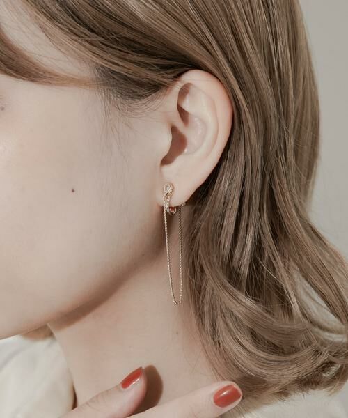 SMELLY / スメリー ピアス・イヤリング | ビジューロングチェーンイヤリング | 詳細4