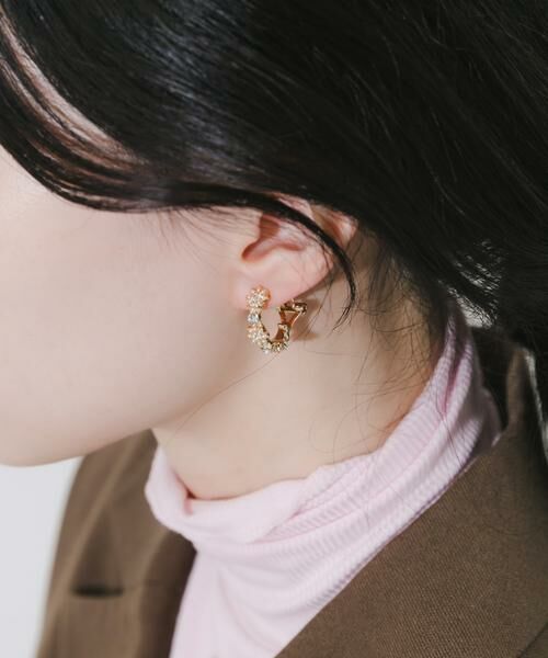 SMELLY / スメリー ピアス・イヤリング | フラワービジューフープイヤリング | 詳細2