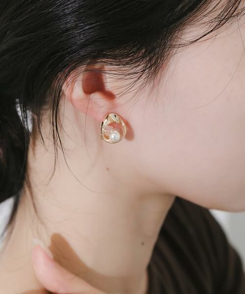 SMELLY / スメリー ピアス・イヤリング | メタルラウンドパールイヤリング | 詳細2