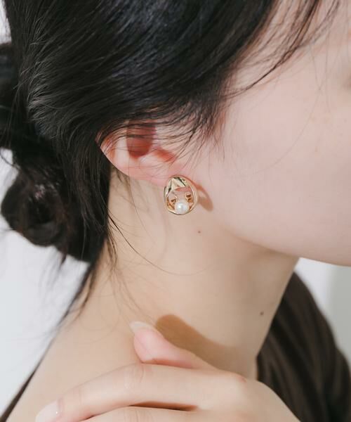 SMELLY / スメリー ピアス・イヤリング | メタルラウンドパールイヤリング | 詳細3