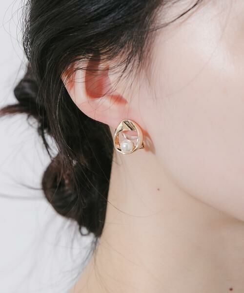 SMELLY / スメリー ピアス・イヤリング | メタルラウンドパールイヤリング | 詳細4