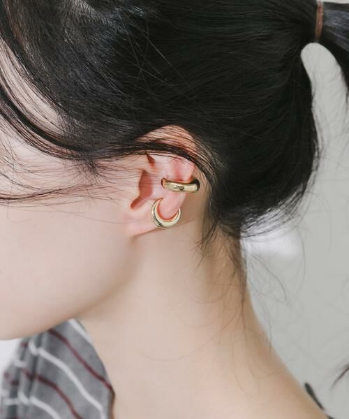 SMELLY / スメリー ピアス・イヤリング | プランプメタル2セットイヤカフ | 詳細1