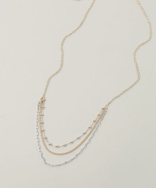 SMELLY / スメリー ネックレス・ペンダント・チョーカー | コンビメッキトリプルチェーンネックレス | 詳細1