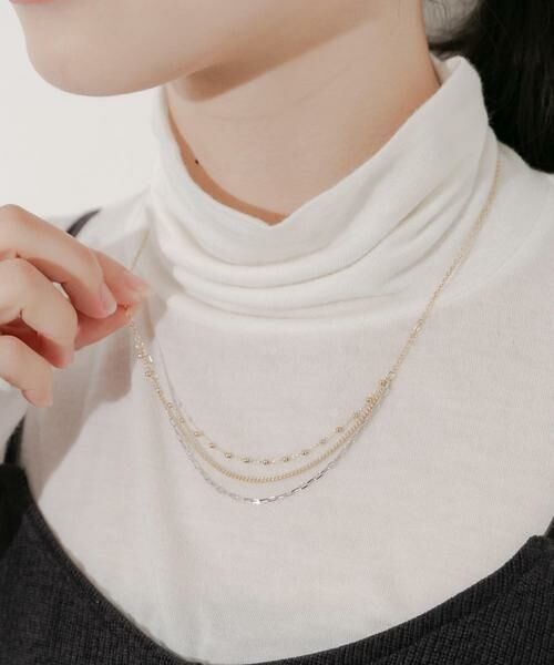 SMELLY / スメリー ネックレス・ペンダント・チョーカー | コンビメッキトリプルチェーンネックレス | 詳細4
