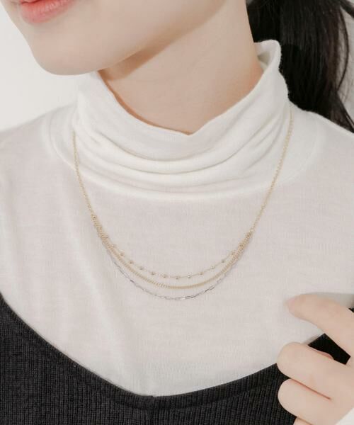 SMELLY / スメリー ネックレス・ペンダント・チョーカー | コンビメッキトリプルチェーンネックレス | 詳細5