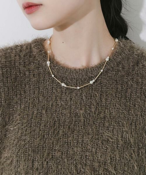 SMELLY / スメリー ネックレス・ペンダント・チョーカー | パールメタルバーネックレス | 詳細1