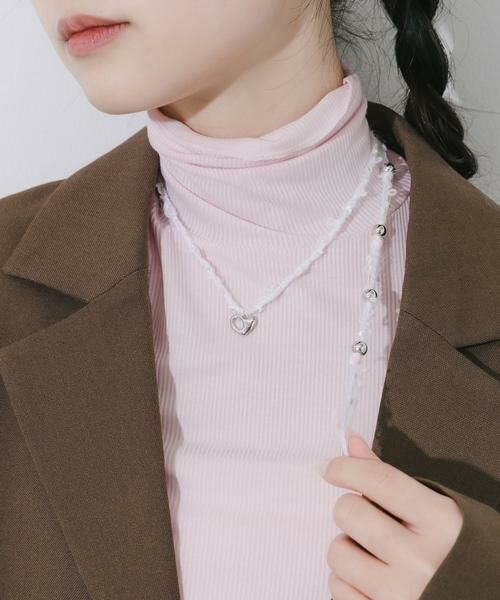 SMELLY / スメリー ネックレス・ペンダント・チョーカー | ウールヤーンハートチャームチョーカーネックレス | 詳細1