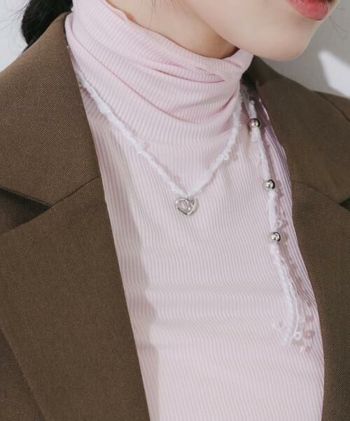 SMELLY / スメリー ネックレス・ペンダント・チョーカー | ウールヤーンハートチャームチョーカーネックレス | 詳細3