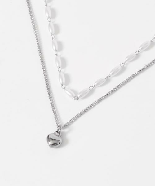 SMELLY / スメリー ネックレス・ペンダント・チョーカー | ステンレスハートトップパール2セットネックレス | 詳細5