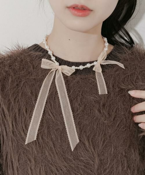 SMELLY / スメリー ネックレス・ペンダント・チョーカー | レースリボンパールネックレス | 詳細1