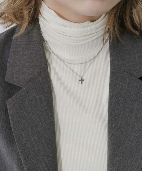 SMELLY / スメリー ネックレス・ペンダント・チョーカー | ステンレスクロストップレイヤードネックレス | 詳細4