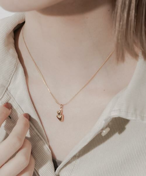 SMELLY / スメリー ネックレス・ペンダント・チョーカー | ステンレスダブルハートネックレス | 詳細3