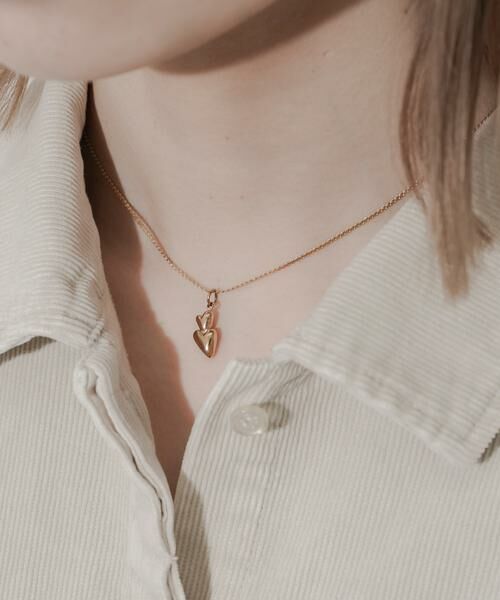 SMELLY / スメリー ネックレス・ペンダント・チョーカー | ステンレスダブルハートネックレス | 詳細4