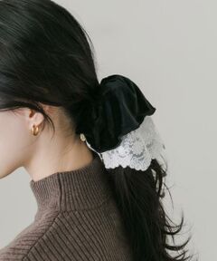 SMELLY / スメリー ヘアゴム・シュシュ | ベロアレースリバーシブルボリュームシュシュ