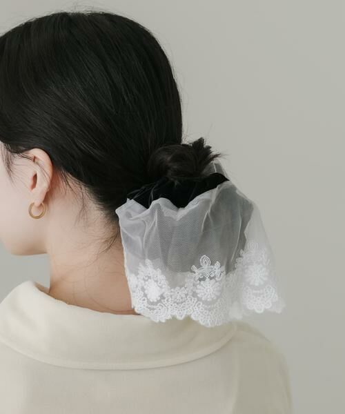 SMELLY / スメリー ヘアゴム・シュシュ | ベロアレースリバーシブルボリュームシュシュ | 詳細4