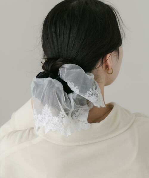 SMELLY / スメリー ヘアゴム・シュシュ | ベロアレースリバーシブルボリュームシュシュ | 詳細6