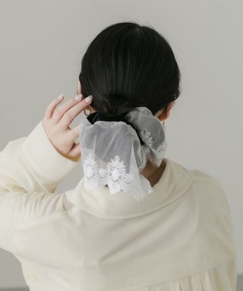 SMELLY / スメリー ヘアゴム・シュシュ | ベロアレースリバーシブルボリュームシュシュ | 詳細7