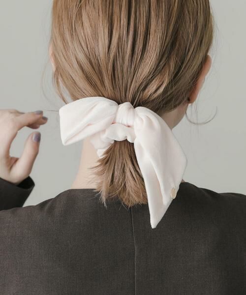 SMELLY / スメリー ヘアゴム・シュシュ | ベロアリボンシュシュ（アイボリー）