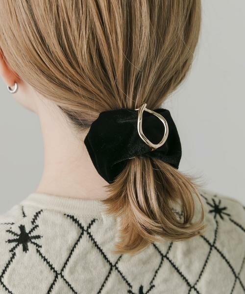 SMELLY / スメリー ヘアアクセサリー | ニュアンスメタルベロアヘアカフ | 詳細1