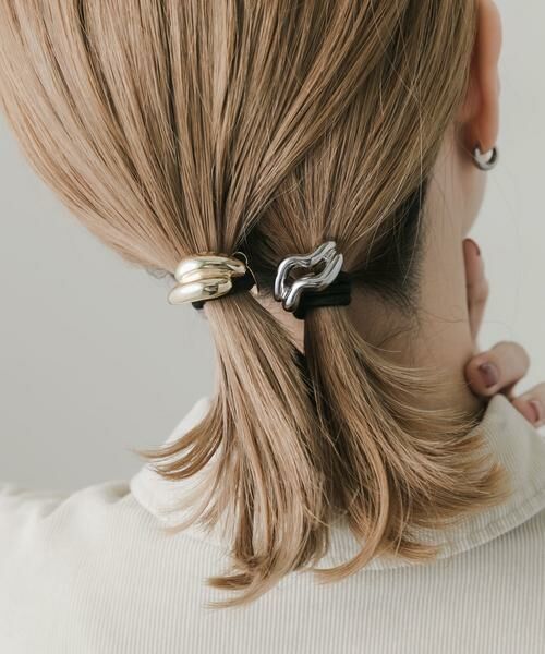 SMELLY / スメリー ヘアゴム・シュシュ | ニュアンスメタル2セットヘアポニー | 詳細2