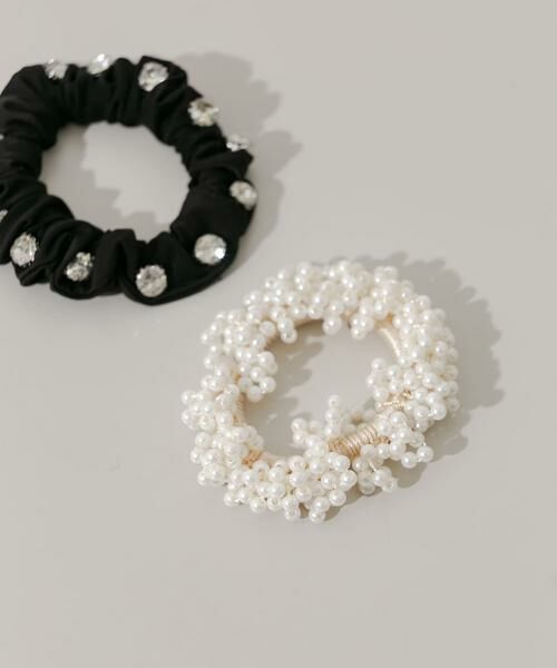 SMELLY / スメリー ヘアゴム・シュシュ | パールビジュー2セットヘアゴム | 詳細1