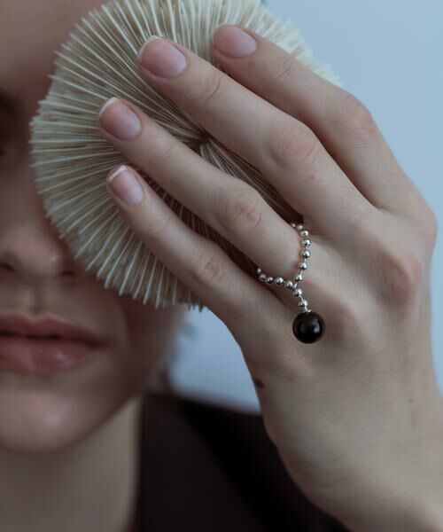 SMELLY / スメリー リング | SMELLY so’　onyx ball chain ring | 詳細1