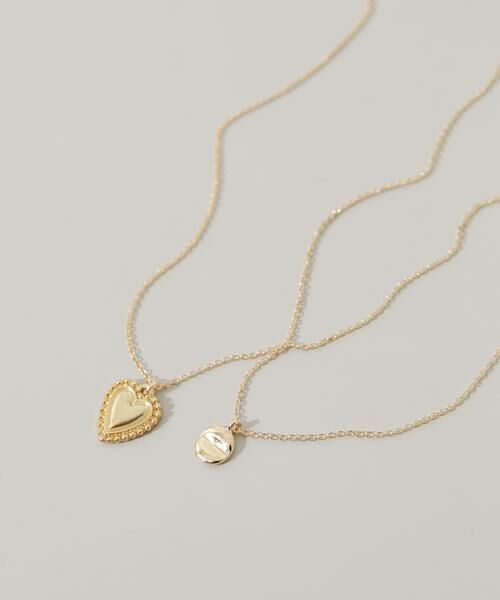 SMELLY / スメリー ネックレス・ペンダント・チョーカー | ハートコンチョ2セットネックレス（ゴールド）