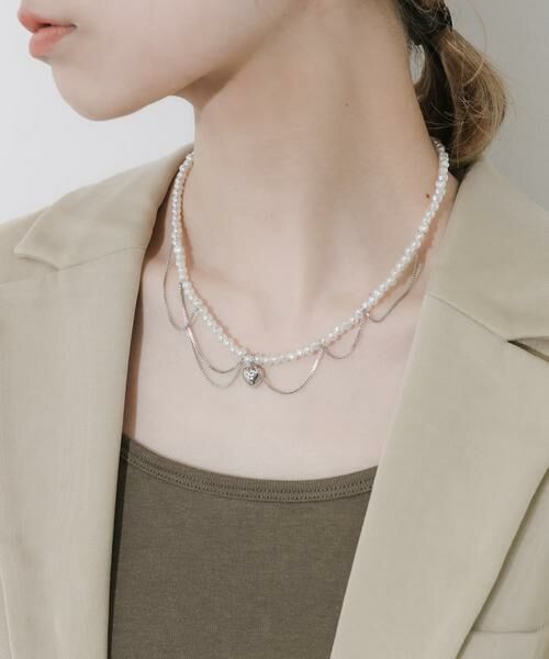 SMELLY / スメリー ネックレス・ペンダント・チョーカー | ハートレイヤードパールマンテルネックレス | 詳細3