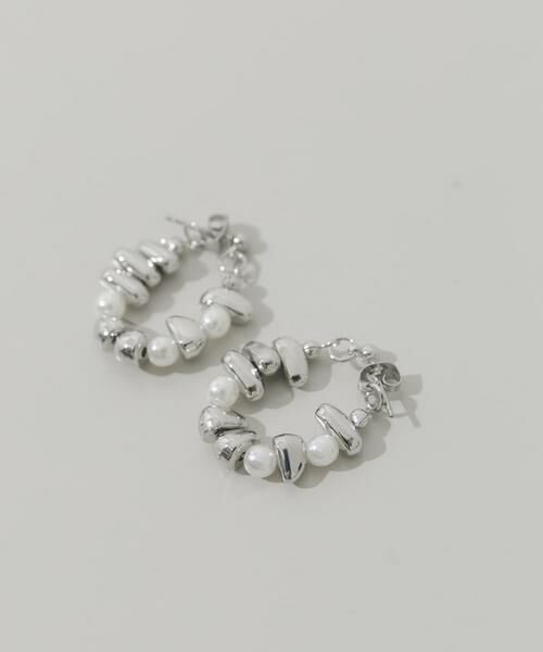 SMELLY / スメリー ピアス・イヤリング | ストーンモチーフパールフープピアス | 詳細1