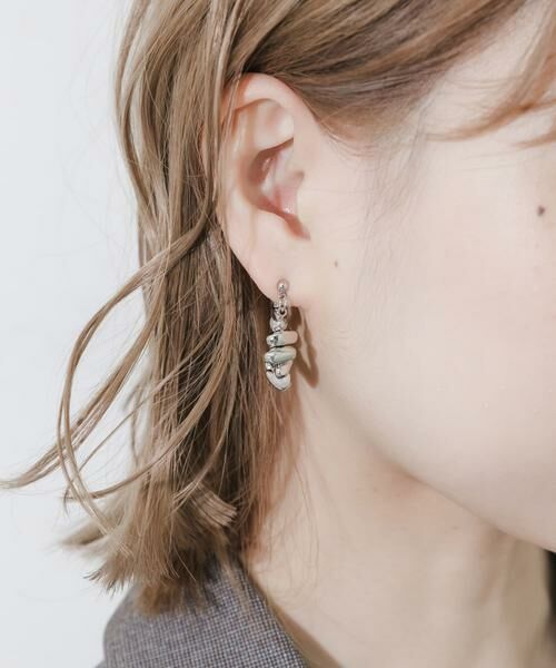 SMELLY / スメリー ピアス・イヤリング | ストーンモチーフパールフープピアス | 詳細5