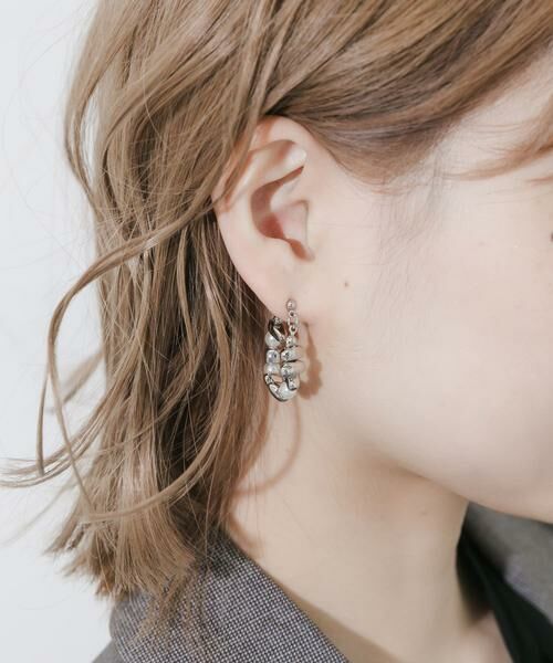 SMELLY / スメリー ピアス・イヤリング | ストーンモチーフパールフープピアス | 詳細6