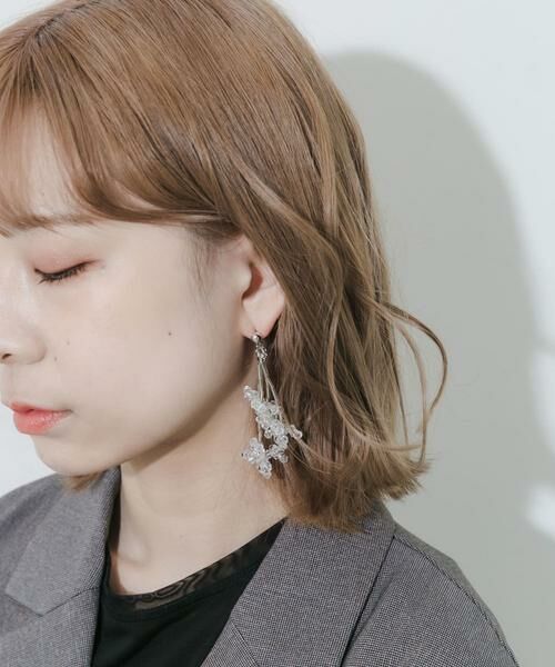 SMELLY / スメリー ピアス・イヤリング | クリアビーズボリュームシャワーピアス | 詳細7