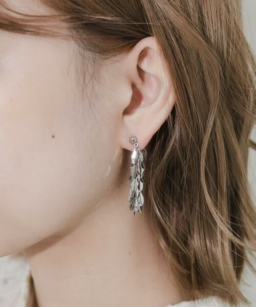 SMELLY / スメリー ピアス・イヤリング | リーフプレートチェーンピアス | 詳細2