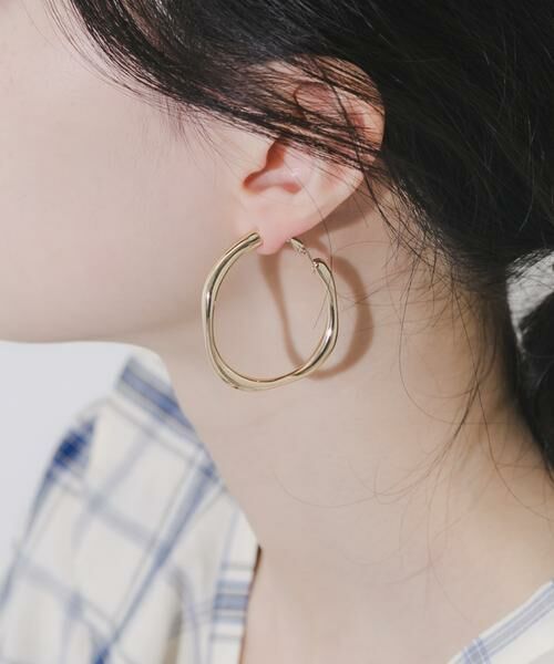 SMELLY / スメリー ピアス・イヤリング | ニュアンスメタルビッグフープイヤリング | 詳細1