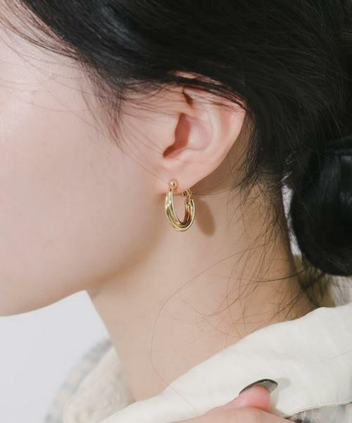 SMELLY / スメリー ピアス・イヤリング | ダブルラインフープイヤリング | 詳細1