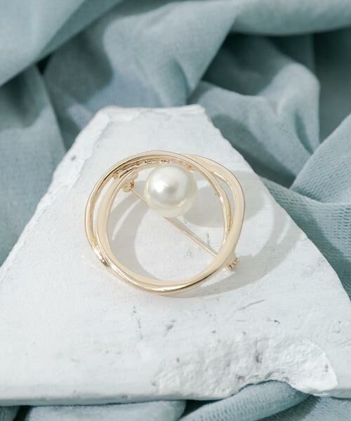 SMELLY / スメリー ブローチ・コサージュ | ニュアンスサークルポイントパールブローチ | 詳細1