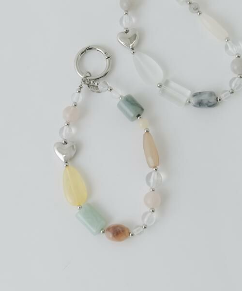 SMELLY / スメリー キーホルダー・ストラップ | クリアビーズモチーフキーチェーン（ベージュ系その他）