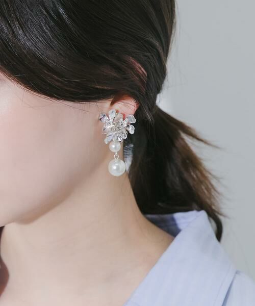 SMELLY / スメリー ピアス・イヤリング | メタルフラワースウィングパールイヤリング | 詳細3