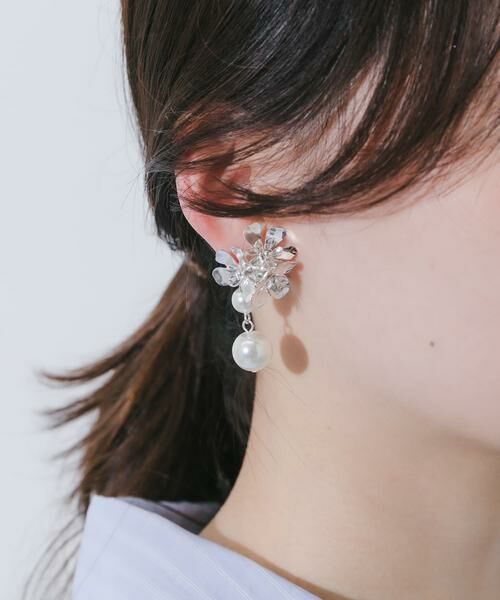 SMELLY / スメリー ピアス・イヤリング | メタルフラワースウィングパールイヤリング | 詳細4