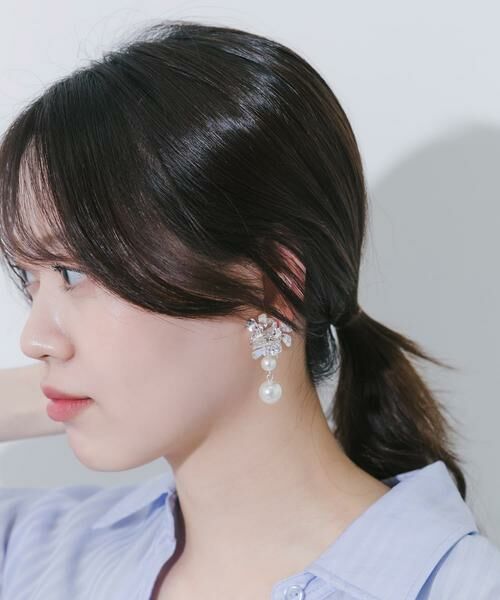 SMELLY / スメリー ピアス・イヤリング | メタルフラワースウィングパールイヤリング | 詳細5