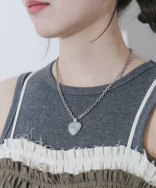 SMELLY / スメリー ネックレス・ペンダント・チョーカー | ステンレスマーブルハートトップネックレス | 詳細2