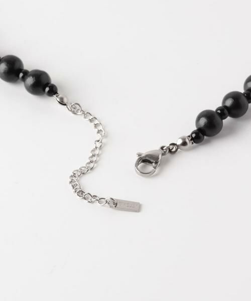 SMELLY / スメリー ネックレス・ペンダント・チョーカー | ステンレスブラックウッドビーズネックレス | 詳細6
