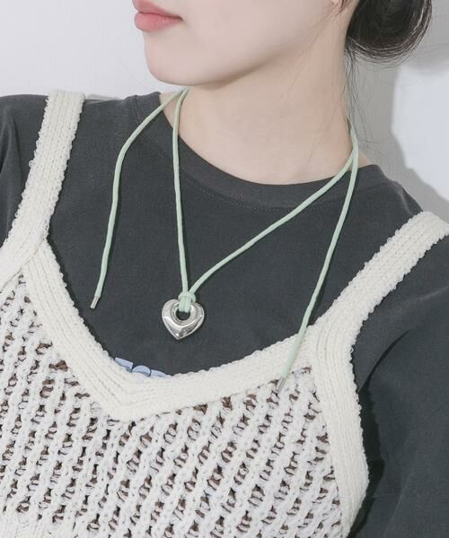 SMELLY / スメリー ネックレス・ペンダント・チョーカー | ステンレスハートトップカラーコードチョーカー（ミント）