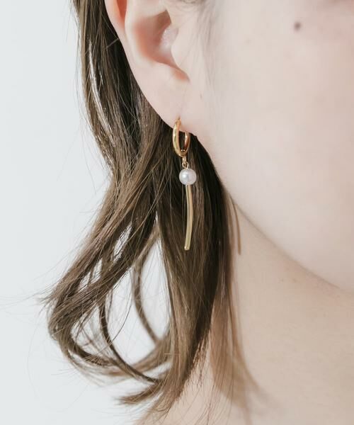 SMELLY / スメリー ピアス・イヤリング | ステンレスアシンメトリーパールピアス | 詳細4