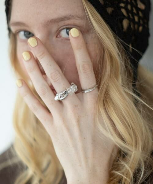 SMELLY / スメリー リング | クリアマルチビーズ2セットリング（シルバー系その他）