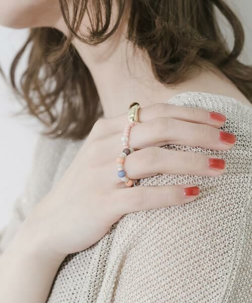 SMELLY / スメリー リング | マルチカラービーズ3セットリング（ピンク系その他）